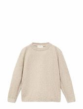 Knitted Sweater With Ribbed Details Mango Beige