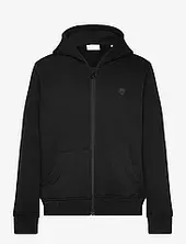 Badge Zip Hood Sweat - Gots/vegan Knowledge Cotton Apparel Black