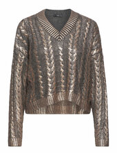 V-neck Foil Sweater Mango Gold