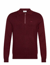 Ecovero L/s Zip Polo Lindbergh Burgundy