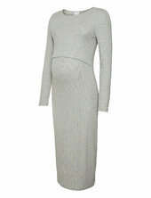 Mlbrynna June Ls Jrs Midi Dress 2f Noos Mamalicious Grey