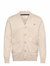Classic Cotton V-cardigan Gant Cream