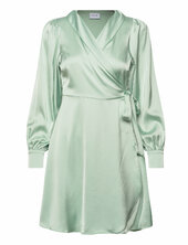 Vienna Ravenna L/s Short Wrap Dress-noos Vila Green