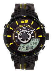 So & Co New York Herreur 5035.6 Monticello Sort/gummi Ø45 Mm