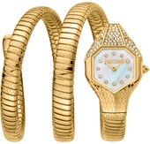 Just Cavalli Dameur Jc1l193m0025 Signature Hvid/gul Guldtonet Stål