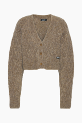 Fluffy Knit Cardigan - Pine Bark - Rotate - Brun L