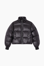 Shiny Nylon Short Puffer Jacket W0957 - Black - Ganni - Sort M