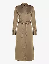 Satin Shirt Dress Mango Green