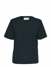 Slfessential Ss Boxy Tee Noos Selected Navy