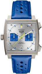 Tag Heuer Herreur Caw218c.fc6548 Monaco Racing Blue Grå/læder Ø39