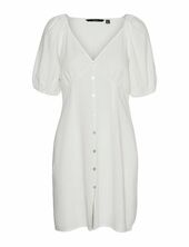 Vmmymilo 2/4 Short Button Dress Wvn Ga Vero Moda White