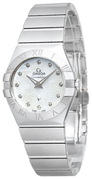 Omega Dameur 123.10.27.60.55.004 Constellation Quartz 27mm Hvid/stål