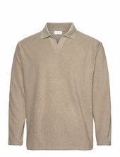 V-neck Jacquard Polo L/s Lindbergh Beige