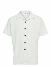 Slhloose-plisse Resort Ss Shirt Ex Selected White