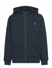 Badge Zip Hood Sweat - Gots/vegan Knowledge Cotton Apparel Navy