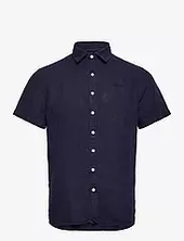 Linen Shirt Short Sleeve Sebago Navy
