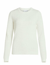 Vidalo O-neck L/s Knit Top - Noos Vila White