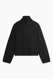 Wbfang Half Zip Knit - Black - Woodbird - Sort M