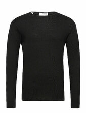 Slhrome Ls Knit Crew Neck Noos Selected Black