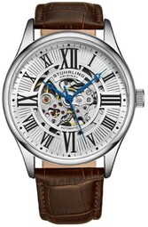 Stührling Original Herreur 3942.1 Atrium Sølvfarvet/læder Ø42 Mm