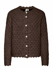 Yasbubble Ls Knit Cardigan S. Yas Brown