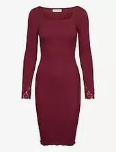 Silk Dress W/ Lace Rosemunde Red