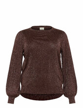 Kcregitta Pleat Ls Pullover Kaffe Curve Brown