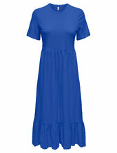 Onlmay Life S/s Peplum Calf Dress Jrs Only Blue