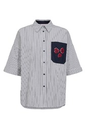 Nümph - Skjorte - Nu Tillie Ss Shirt - Dark Sapphire