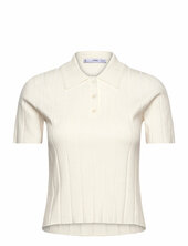 Polo-neck T-shirt Mango Cream