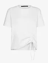 Rallie Cotton Rouched T-shirt French Connection White