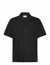 Textured Viscose Shirt S/s Lindbergh Black