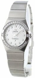 Omega Dameur 123.15.24.60.55.002 Constellation Quartz 24mm Hvid/stål