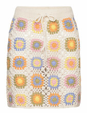 Crochet Mini Skirt Mango Beige