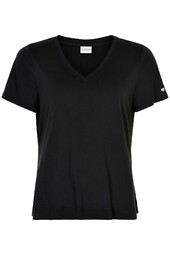 In Front Nina V-neck T-shirt, Farve: Sort, Størrelse: S, Dame