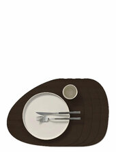 4-set Table Mat Curve L Corduroy Lind Dna Brown