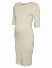 Mlnewsiv June Solid 2/4 Uk Knit Dress 2f Mamalicious Cream