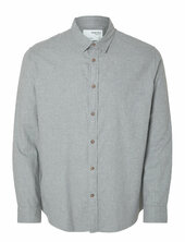Slhslimowen-brushed Shirt Ls Noos Selected Grey