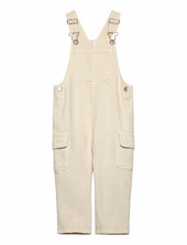 Long Denim Overalls With Pocket Mango Beige