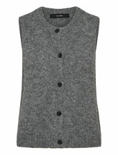 Vmnovah Sl O-neck Button Vest Noos Vero Moda Grey