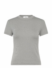 Short-sleeved Fitted T-shirt Mango Grey