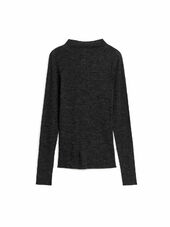 Mock-neck Wool Top - Grey