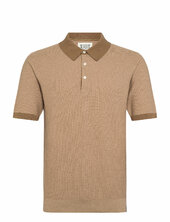 Structured Knitted Solid Polo Scotch & Soda Beige