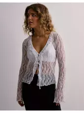 Pieces Pcally Ls Tie Top D2d Blondebluser Bright White