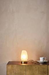 Rock Bordlampe Antikmessingfarvet/hvid