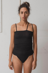 Nida Tank Cotton Rib - Black - Baserange - Sort M
