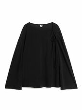 Asymmetrical Jersey Top - Black