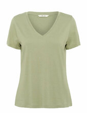 Crnaia Deep V-neck T-shirt Cream Green