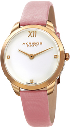 Akribos Xxiv Dameur Ak1059pk Diamond Hvid/satin Ø34 Mm