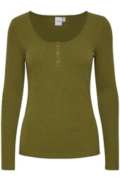Ichi Ihsuper Ls Bluse, Farve: Avocado, Størrelse: M, Dame